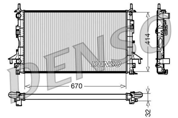 DRM23084 DENSO Радиатор, охлаждение двигателя