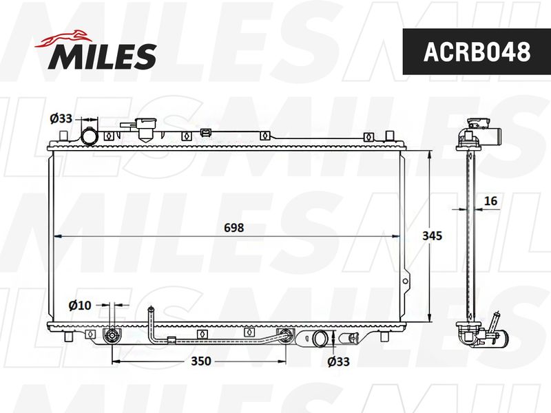 ACRB048 MILES Радиатор, охлаждение двигателя