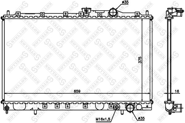 1025950SX STELLOX Радиатор, охлаждение двигателя