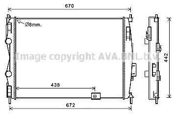 DN2414 AVA QUALITY COOLING Радиатор, охлаждение двигателя