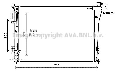 HY2306 AVA QUALITY COOLING Радиатор, охлаждение двигателя