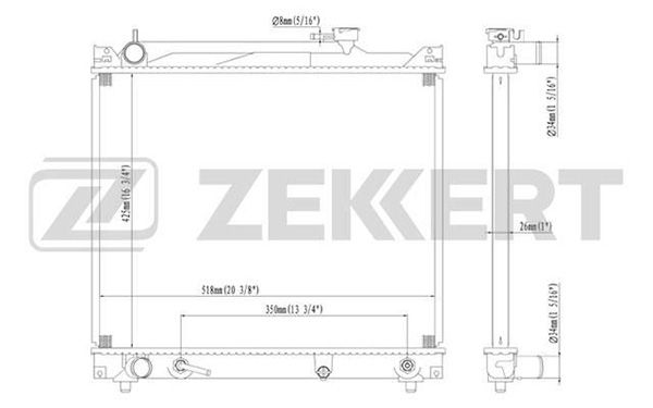 MK1070 ZEKKERT Радиатор, охлаждение двигателя