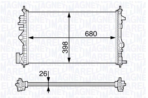 350213141300 MAGNETI MARELLI Радиатор, охлаждение двигателя