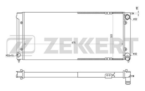 MK1212 ZEKKERT Радиатор, охлаждение двигателя