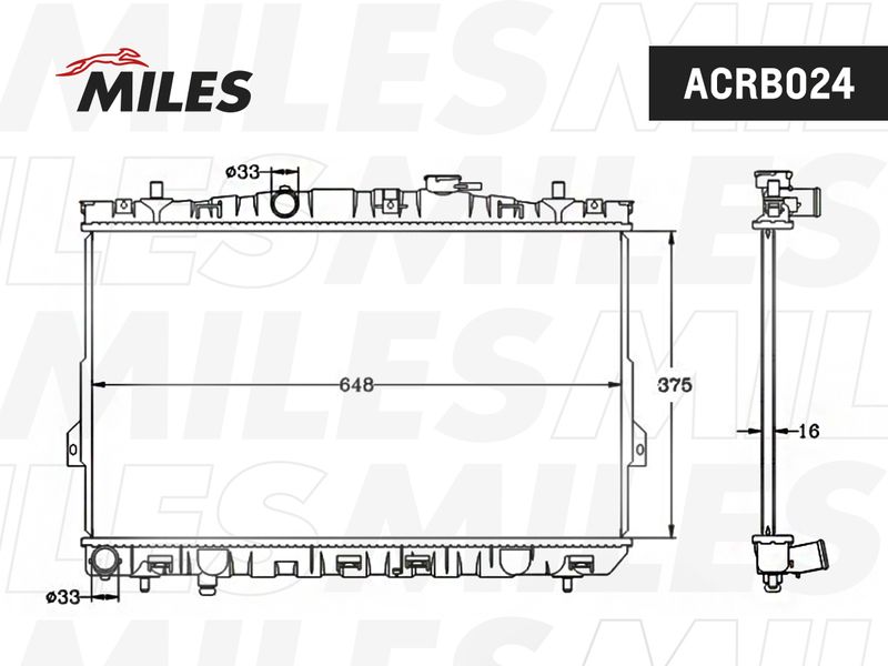 ACRB024 MILES Радиатор, охлаждение двигателя