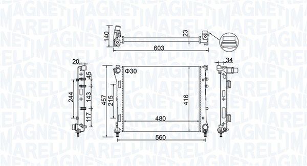 350213151100 MAGNETI MARELLI Радиатор, охлаждение двигателя