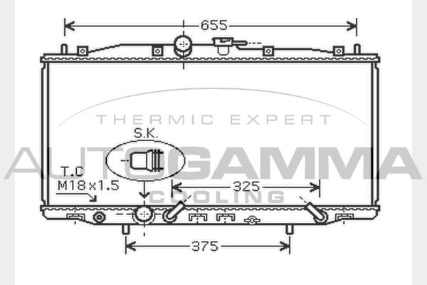 104515 AUTOGAMMA Радиатор, охлаждение двигателя