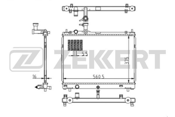 MK1616 ZEKKERT Радиатор, охлаждение двигателя