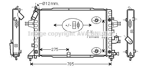 OLA2467 AVA QUALITY COOLING Радиатор, охлаждение двигателя