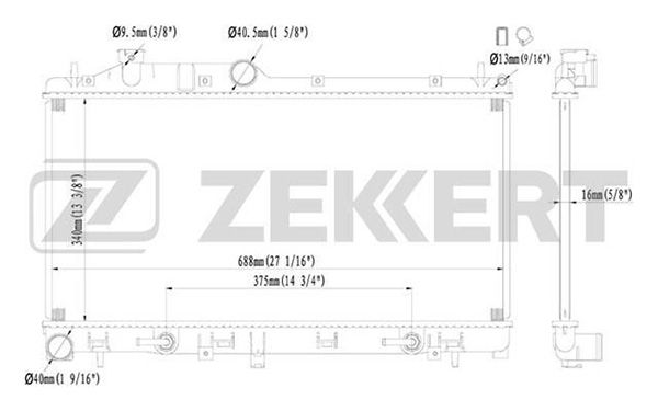 MK1124 ZEKKERT Радиатор, охлаждение двигателя