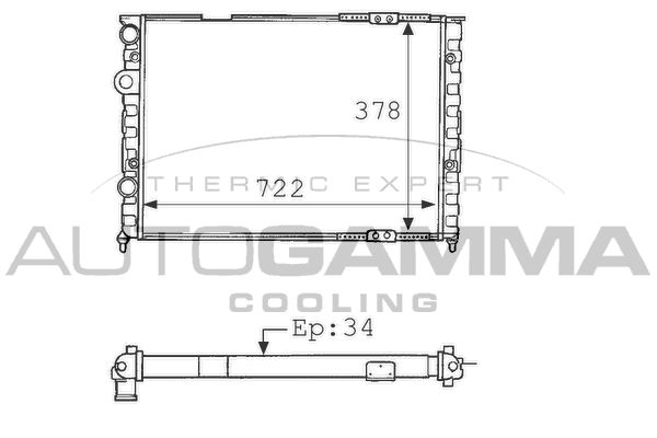 101074 AUTOGAMMA Радиатор, охлаждение двигателя