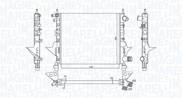 350213171800 MAGNETI MARELLI Радиатор, охлаждение двигателя