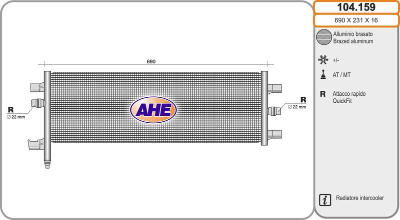 104159 AHE Радиатор, охлаждение двигателя