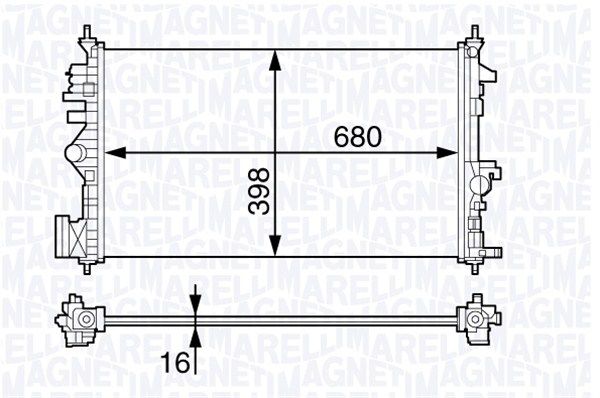 350213140900 MAGNETI MARELLI Радиатор, охлаждение двигателя