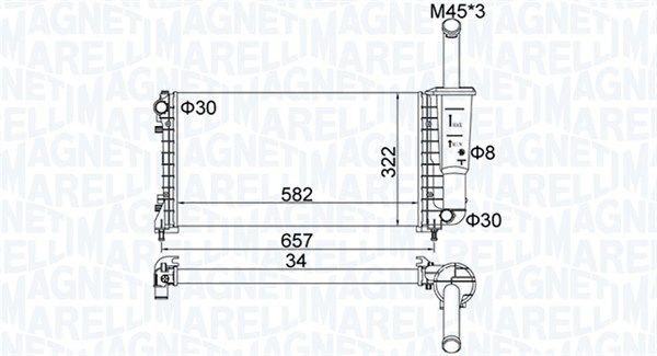 350213183700 MAGNETI MARELLI Радиатор, охлаждение двигателя