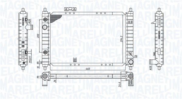 350213197800 MAGNETI MARELLI Радиатор, охлаждение двигателя