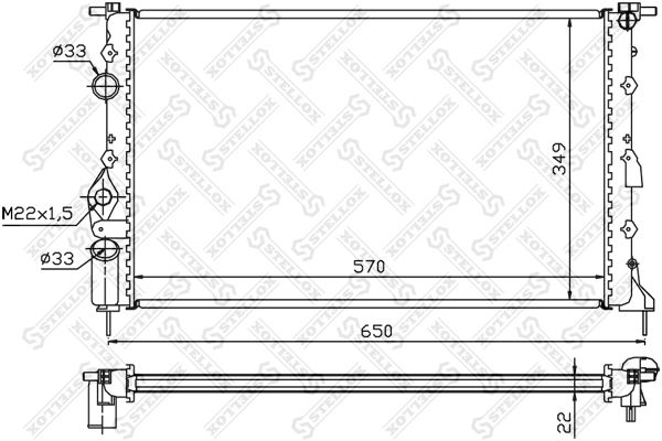 1025238SX STELLOX Радиатор, охлаждение двигателя