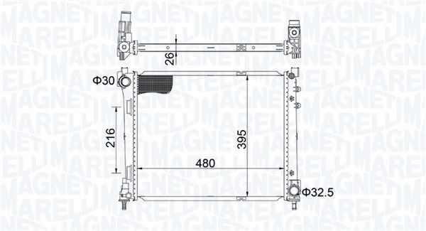 350213209200 MAGNETI MARELLI Радиатор, охлаждение двигателя