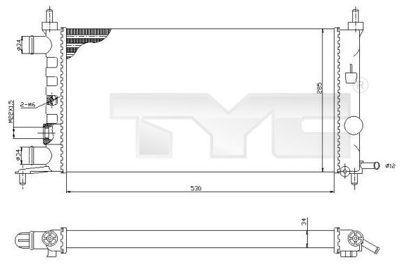 7250025R TYC Радиатор, охлаждение двигателя