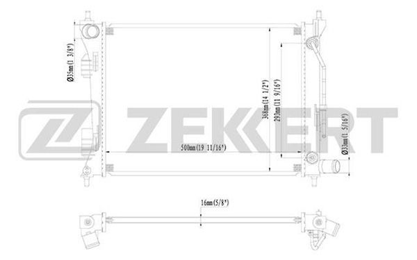 MK1095 ZEKKERT Радиатор, охлаждение двигателя