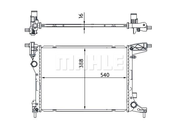 CR1663000S MAHLE Радиатор, охлаждение двигателя