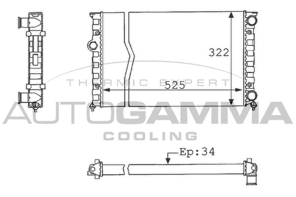101058 AUTOGAMMA Радиатор, охлаждение двигателя