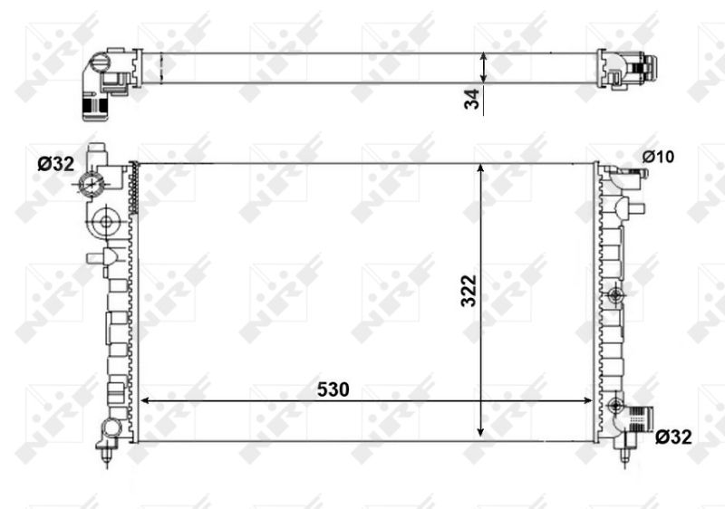 509502A NRF Радиатор, охлаждение двигателя