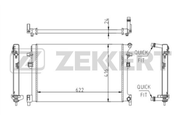 MK1617 ZEKKERT Радиатор, охлаждение двигателя