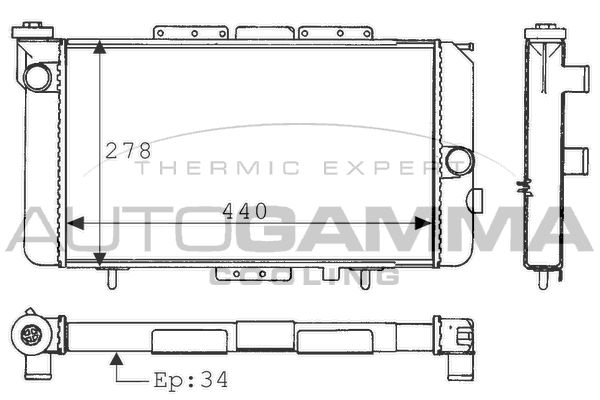 100838 AUTOGAMMA Радиатор, охлаждение двигателя