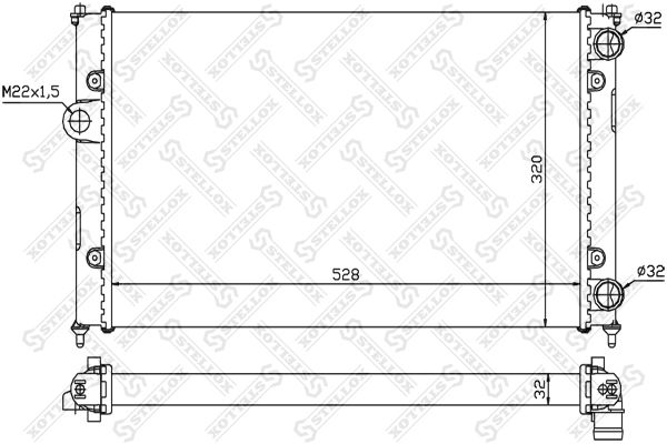 1025244SX STELLOX Радиатор, охлаждение двигателя