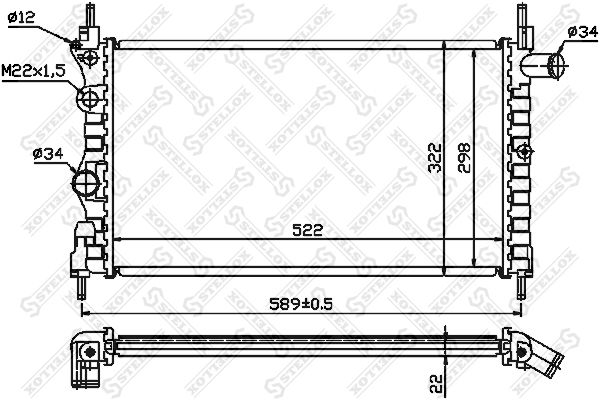 1025223SX STELLOX Радиатор, охлаждение двигателя