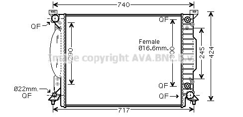 AI2205 AVA QUALITY COOLING Радиатор, охлаждение двигателя