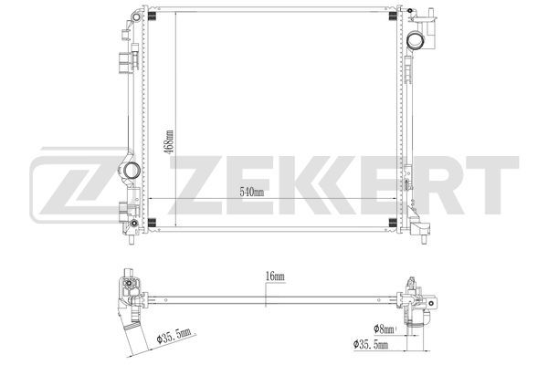 MK1215 ZEKKERT Радиатор, охлаждение двигателя