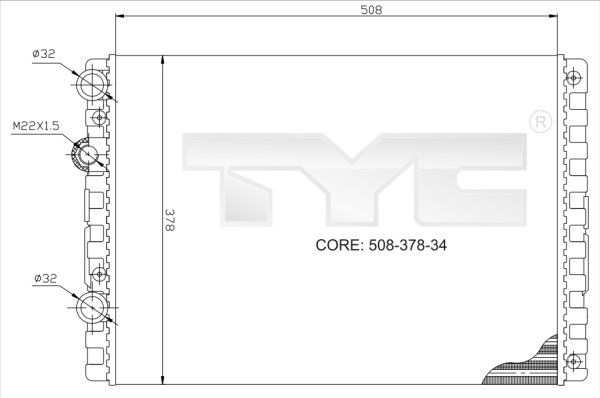 7370024 TYC Радиатор, охлаждение двигателя