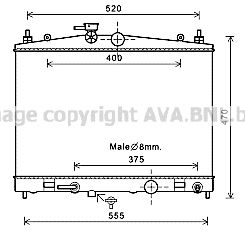 DN2376 AVA QUALITY COOLING Радиатор, охлаждение двигателя