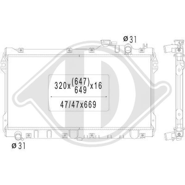 DCM2230 DIEDERICHS Радиатор, охлаждение двигателя