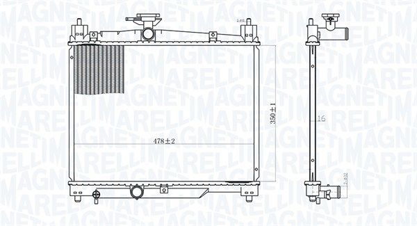 350213164800 MAGNETI MARELLI Радиатор, охлаждение двигателя