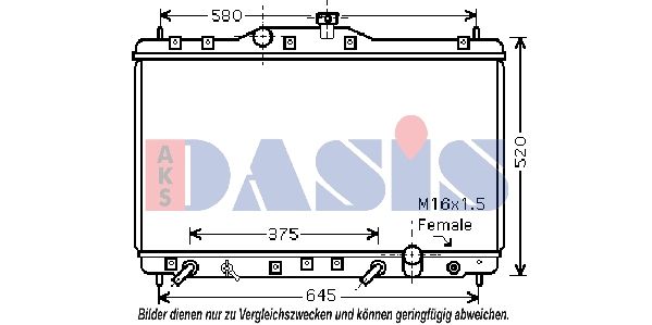 100034N AKS DASIS Радиатор, охлаждение двигателя