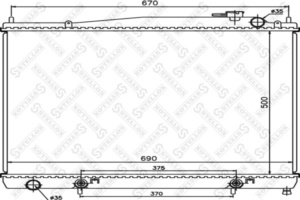 1025148SX STELLOX Радиатор, охлаждение двигателя