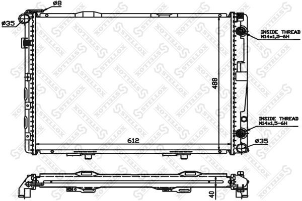 1025898SX STELLOX Радиатор, охлаждение двигателя