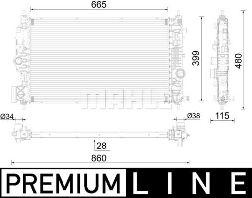 CR2592000P MAHLE Радиатор, охлаждение двигателя