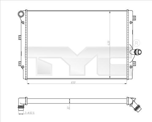 7020024R TYC Радиатор, охлаждение двигателя