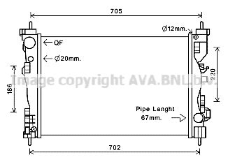 ALA2121 AVA QUALITY COOLING Радиатор, охлаждение двигателя