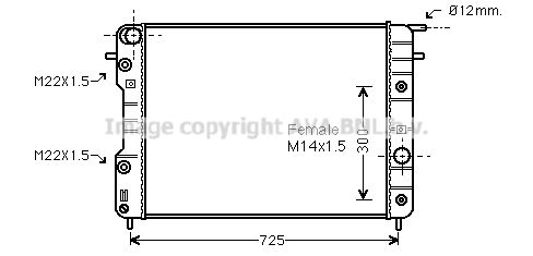 OLA2202 AVA QUALITY COOLING Радиатор, охлаждение двигателя