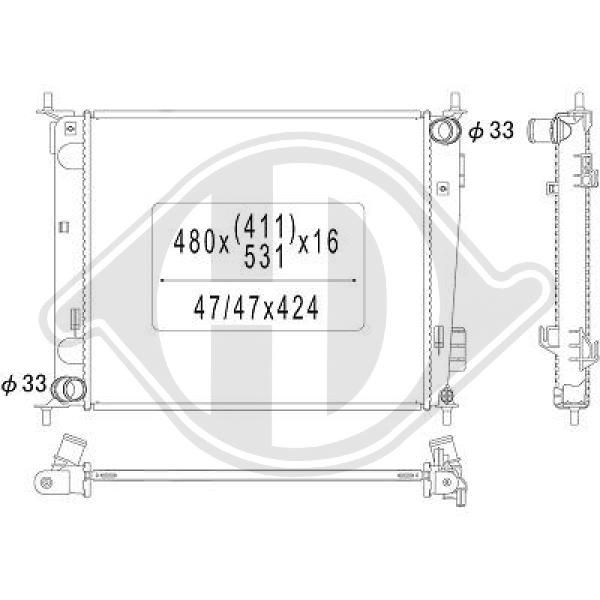 DCM3801 DIEDERICHS Радиатор, охлаждение двигателя