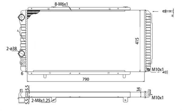 350213707003 MAGNETI MARELLI Радиатор, охлаждение двигателя