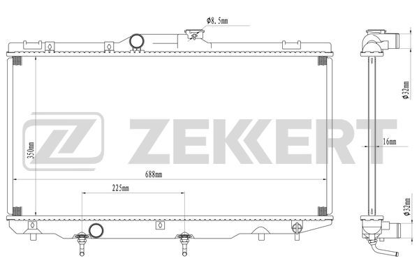 MK1583 ZEKKERT Радиатор, охлаждение двигателя