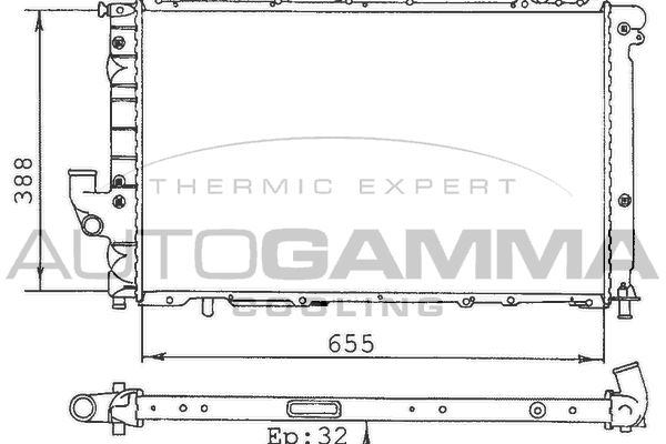 100282 AUTOGAMMA Радиатор, охлаждение двигателя