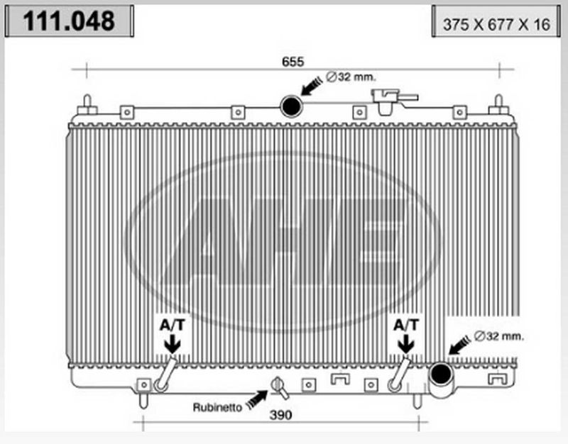 111048 AHE Радиатор, охлаждение двигателя
