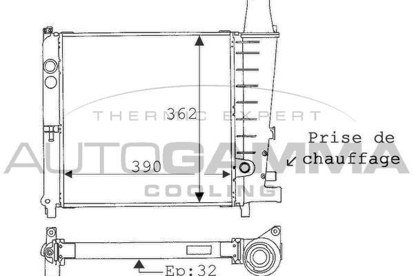 100759 AUTOGAMMA Радиатор, охлаждение двигателя